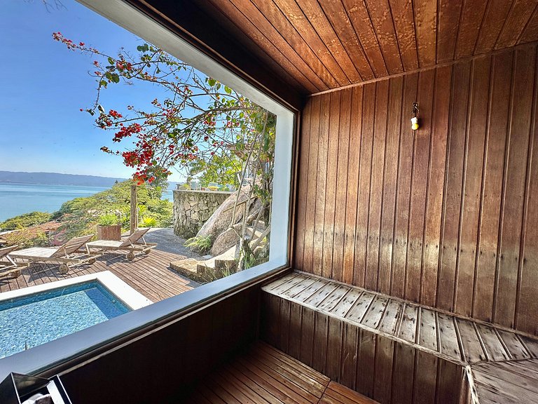Vista deslumbrante, piscina, sauna, churrasqueira