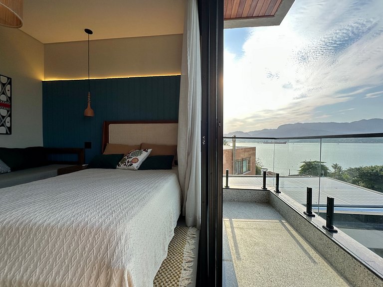 Rooftop com jacuzzi, piscina aquecida a 100m praia