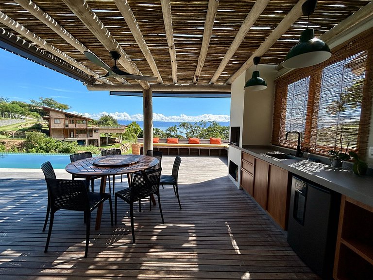 Condomínio, vista, piscina e espaço gourmet