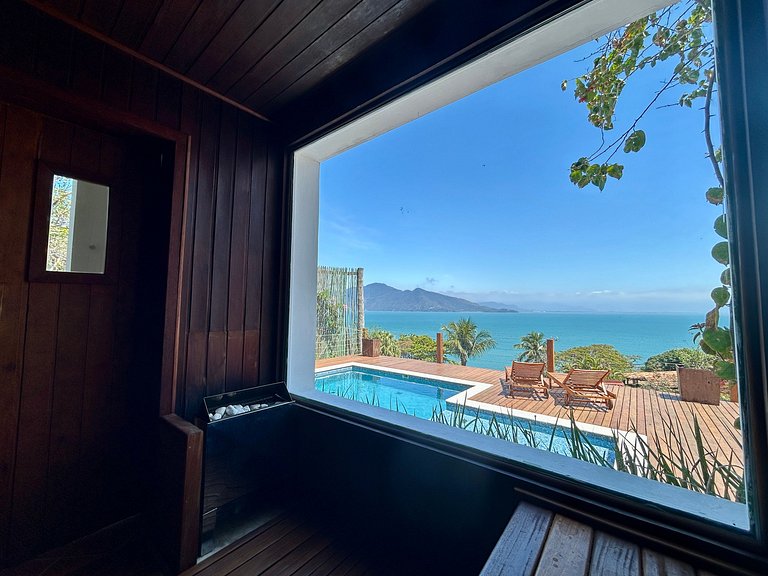 Vista deslumbrante, piscina, sauna, churrasqueira