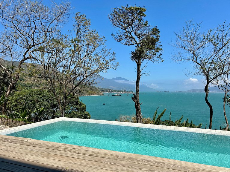 Casa contemporênea, piscina, vista, espaço gourmet