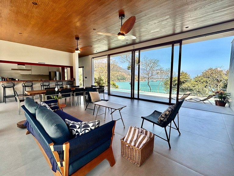 Casa contemporênea, piscina, vista, espaço gourmet