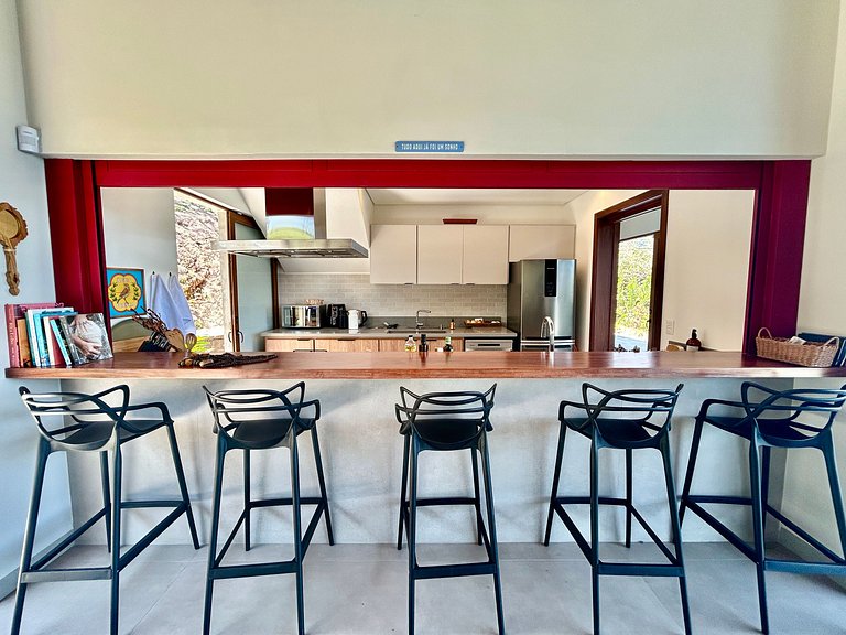 Casa contemporênea, piscina, vista, espaço gourmet