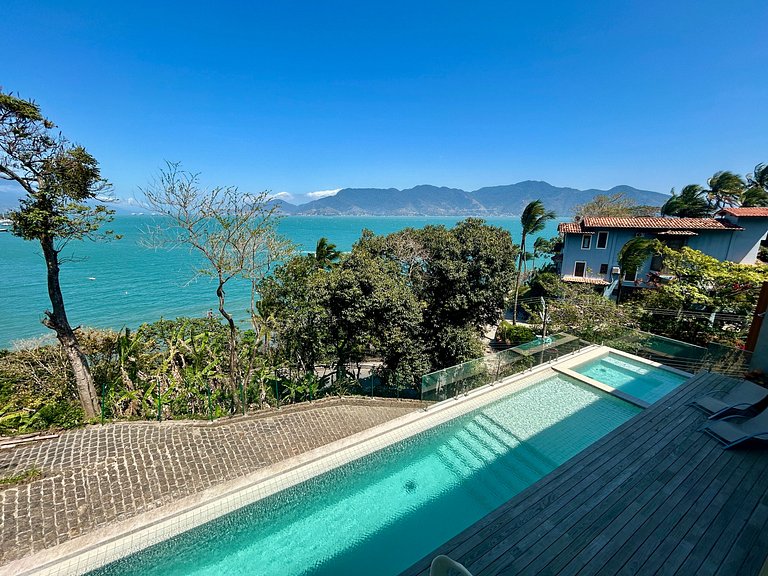 Casa contemporênea, piscina, vista, espaço gourmet