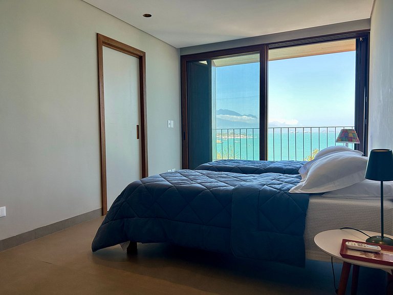 Casa contemporânea, piscina, vista, espaço gourmet