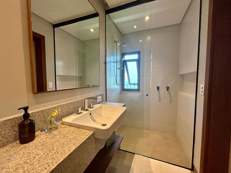 Casa contemporânea, piscina, vista, espaço gourmet