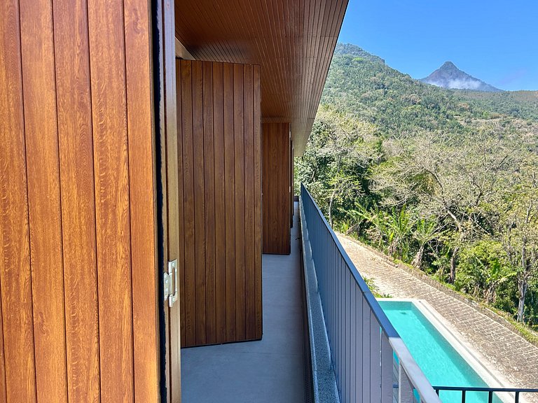 Casa contemporânea, piscina, vista, espaço gourmet