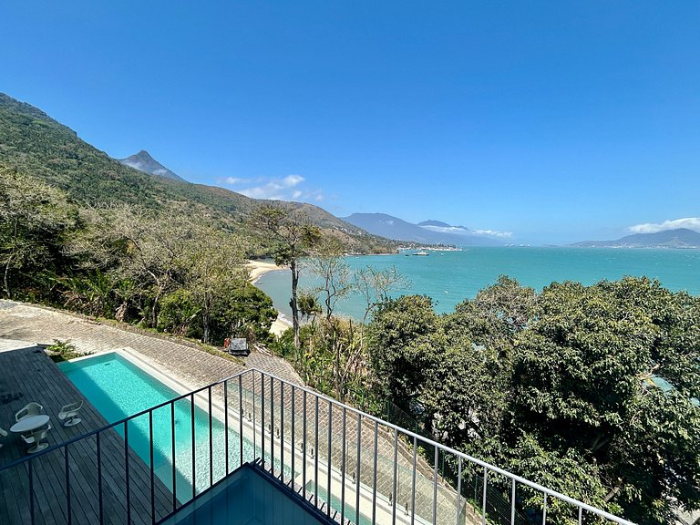 Casa contemporênea, piscina, vista, espaço gourmet