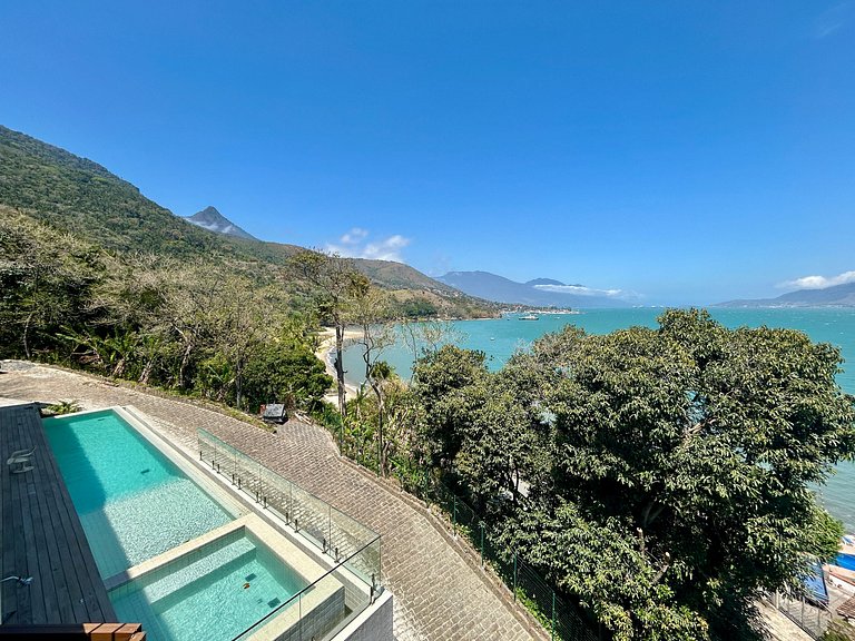 Casa contemporânea, piscina, vista, espaço gourmet