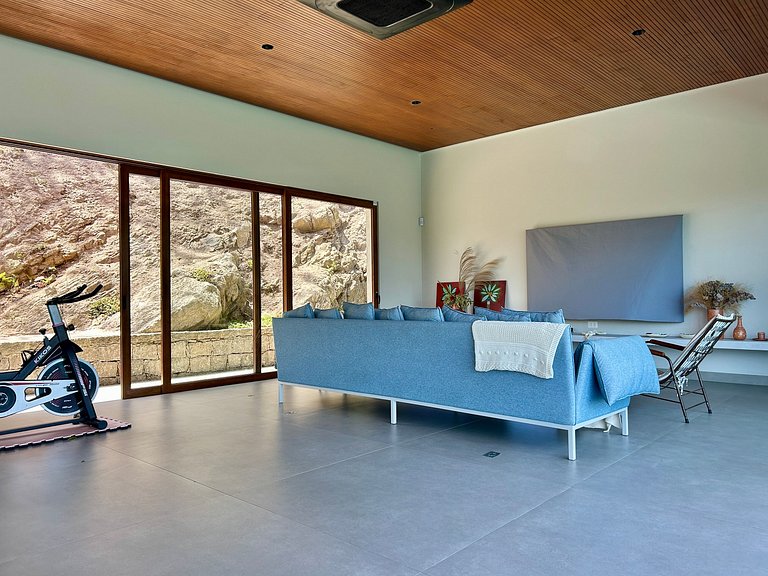 Casa contemporânea, piscina, vista, espaço gourmet