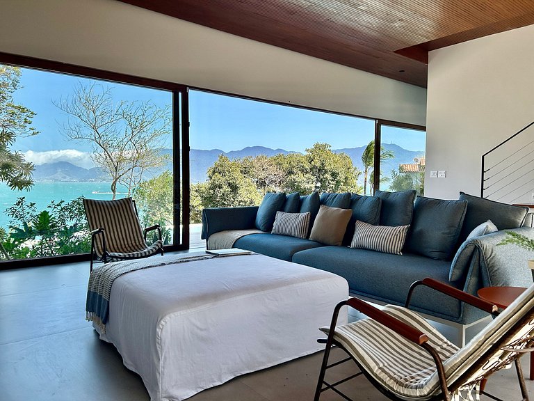 Casa contemporânea, piscina, vista, espaço gourmet