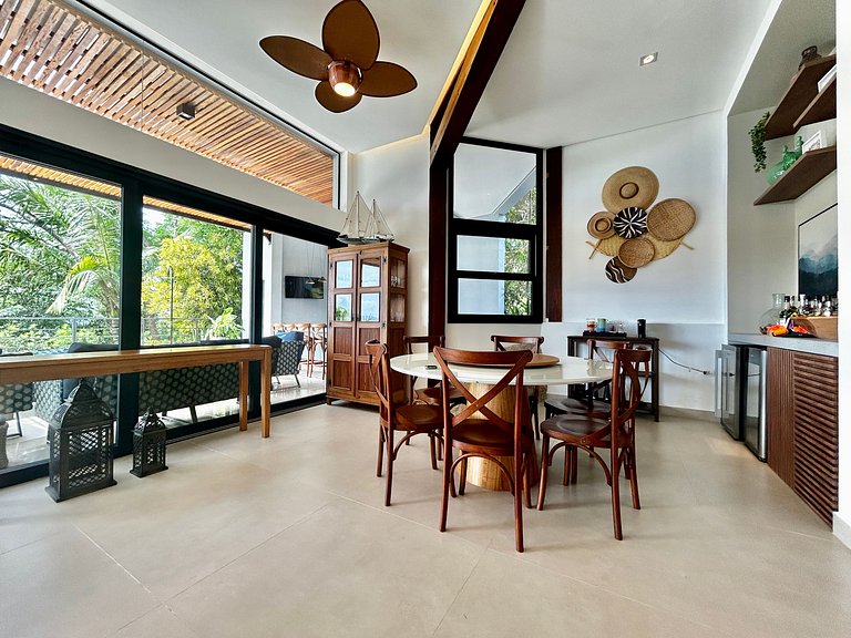 Experiência mar, montanha, piscina e churrasqueira