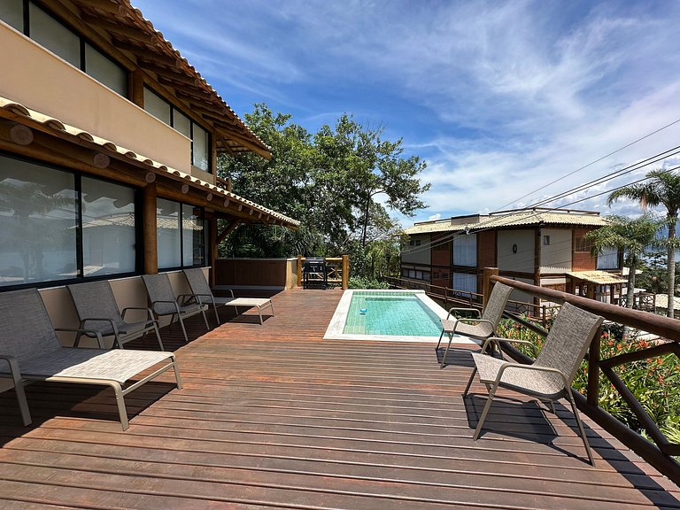 Piscina, vista, espaço gourmet em condomínio