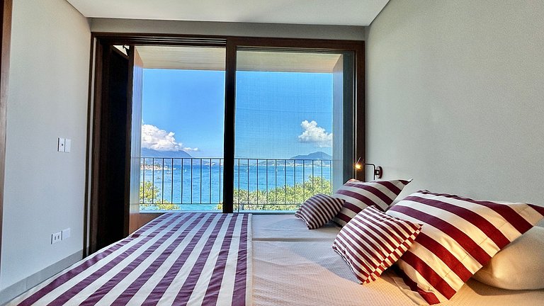 Casa contemporânea, piscina, vista, espaço gourmet