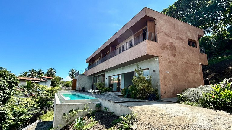 Casa contemporânea, piscina, vista, espaço gourmet