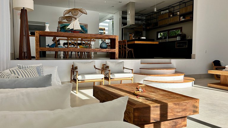 Exclusiva casa costeira, piscina aquecida, gourmet