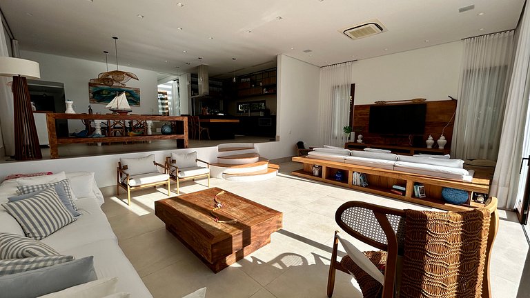 Exclusiva casa costeira, piscina aquecida, gourmet